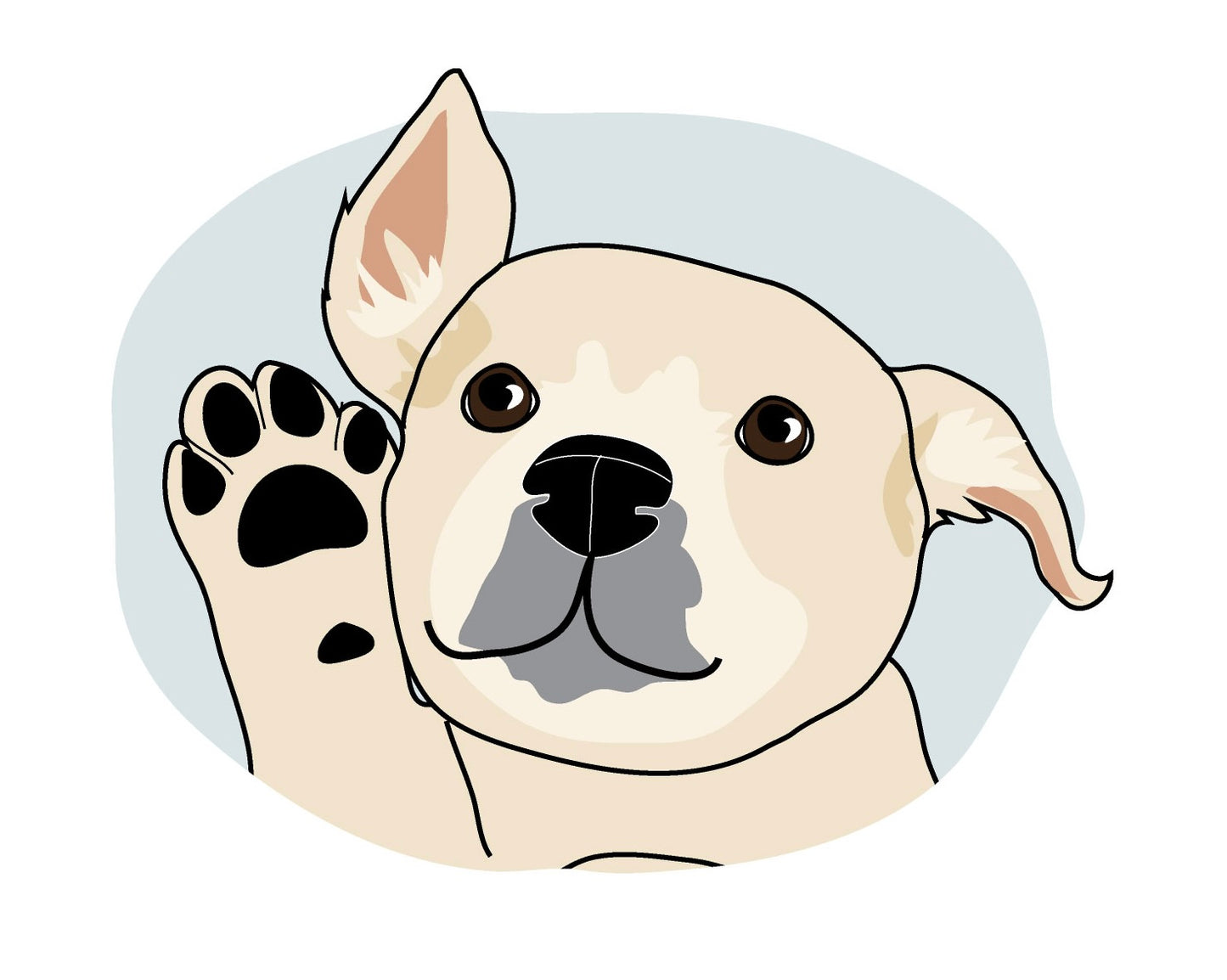 Hand-Drawn Pet Portrait - Face