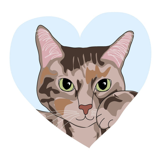 Hand-Drawn Pet Portrait - Face